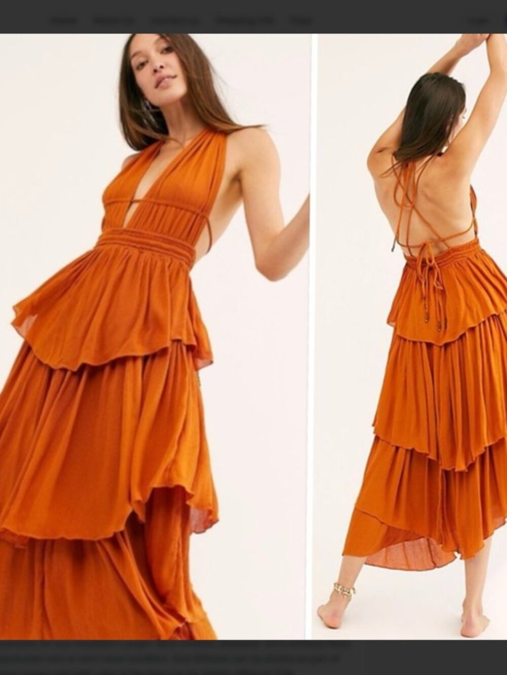 Free People Drop Dead Beauty Maxi Dress InTropical Nut M